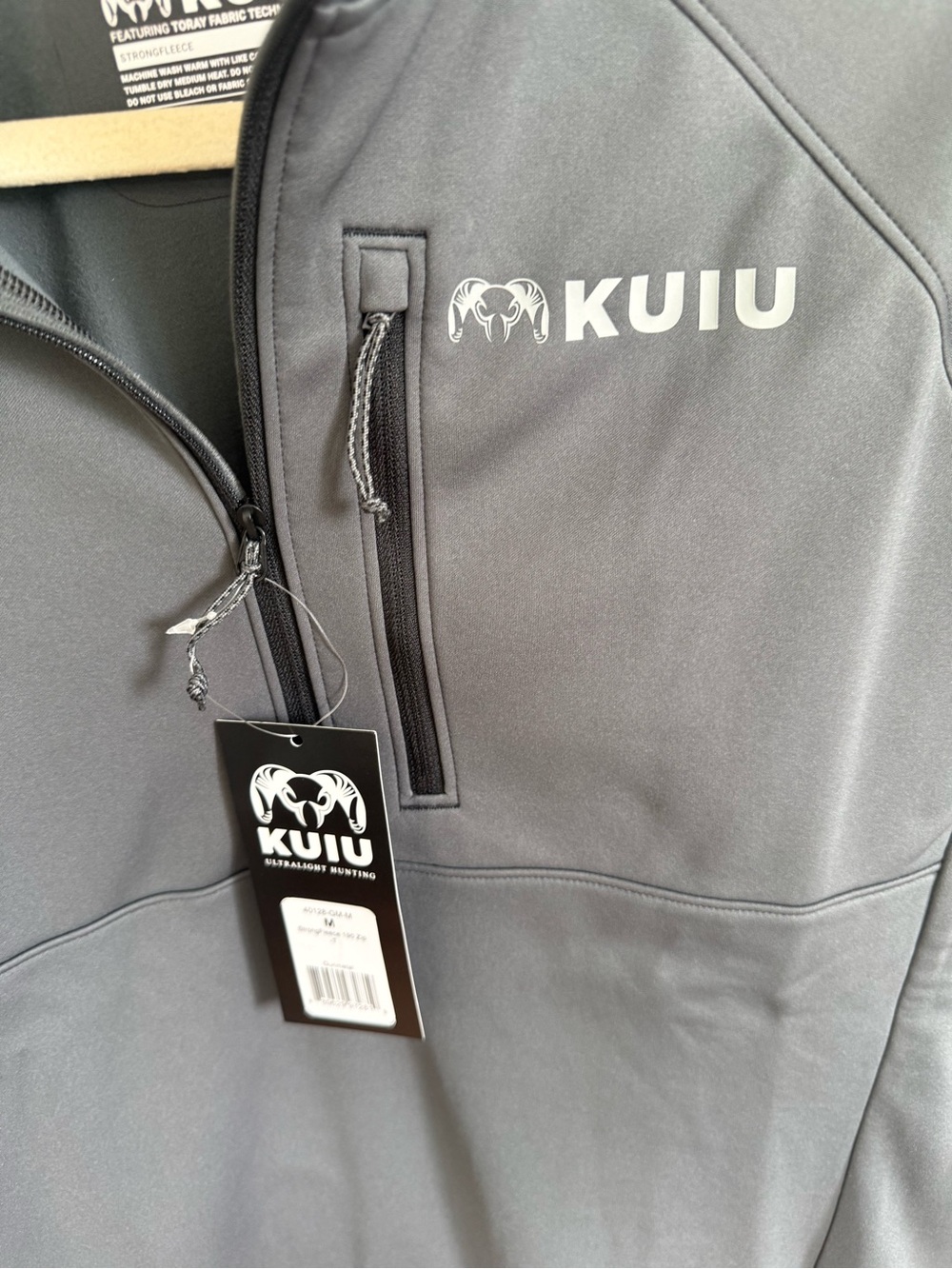 New KUIU Strongfleece 190 Gray Quarter-Zip Pull-Over Size M - Picture 6 of 11